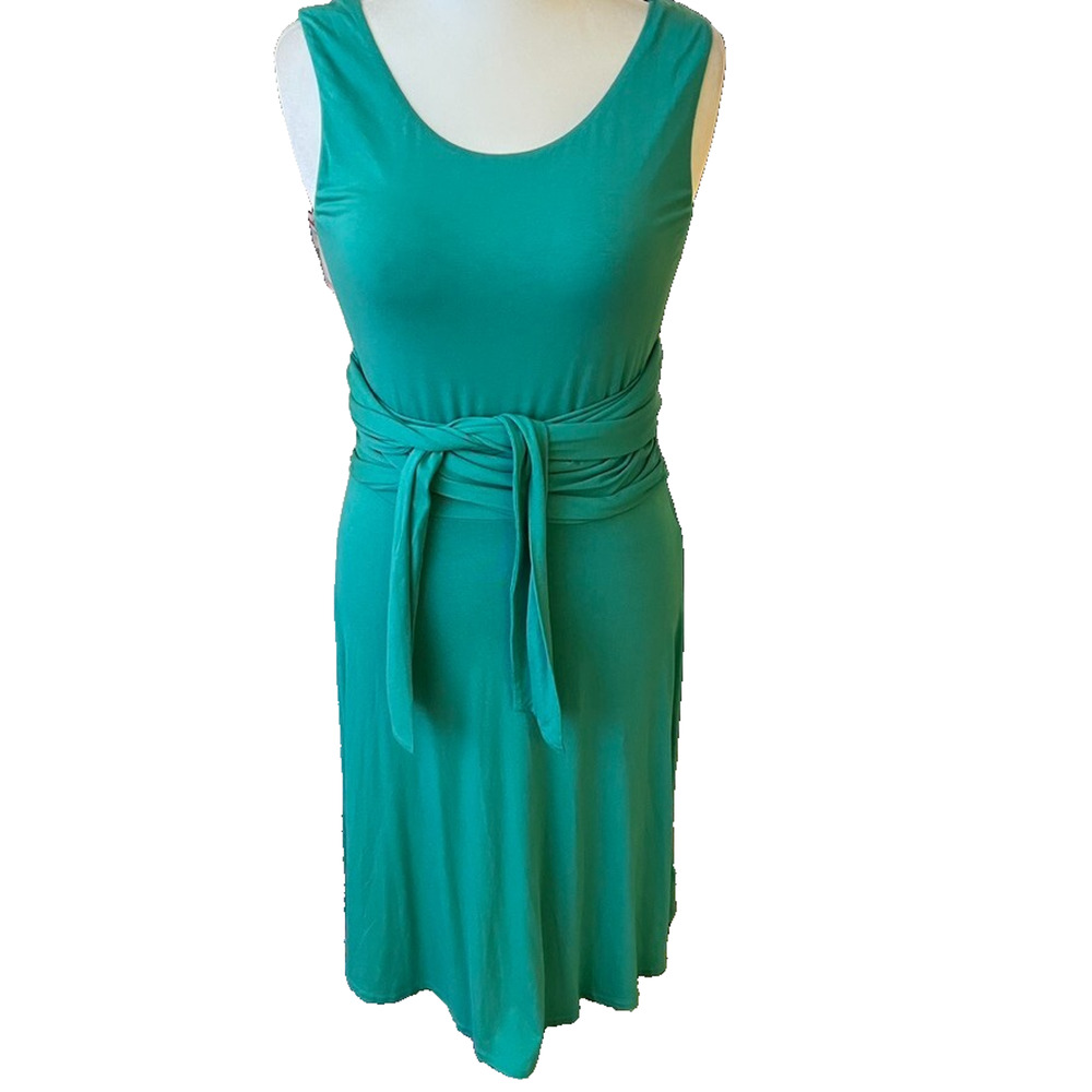 BODEN Ballet Tie Dress 10L Kelly Green Sleeveless Jersey Stretch Sundress Summer